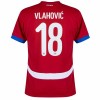 Virallinen Fanipaita Serbia Vlahovic 18 Kotipelipaita Euro 2024 - Miesten